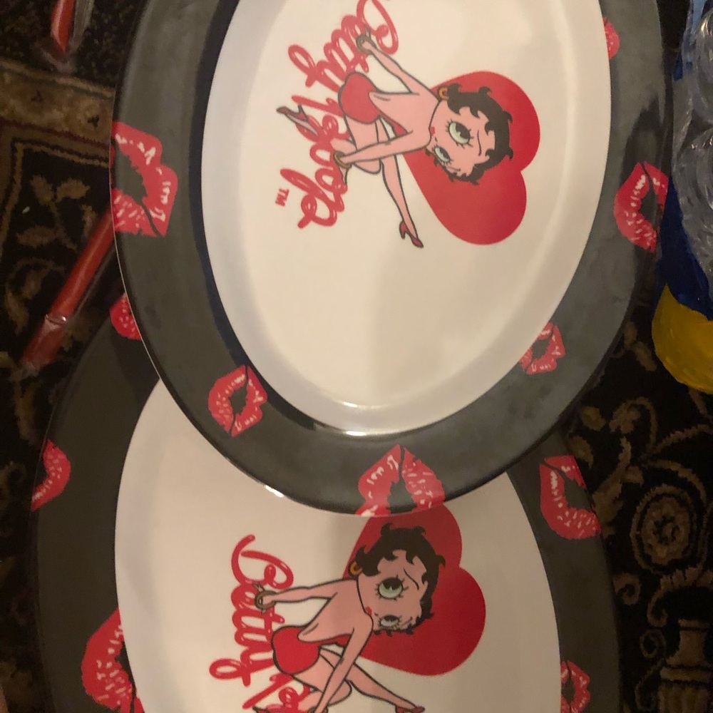 Two Betty Boop Oval plates